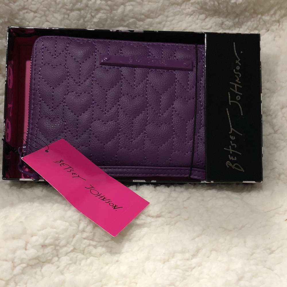 Betsey Johnson Violet Quilted Heart Wallet